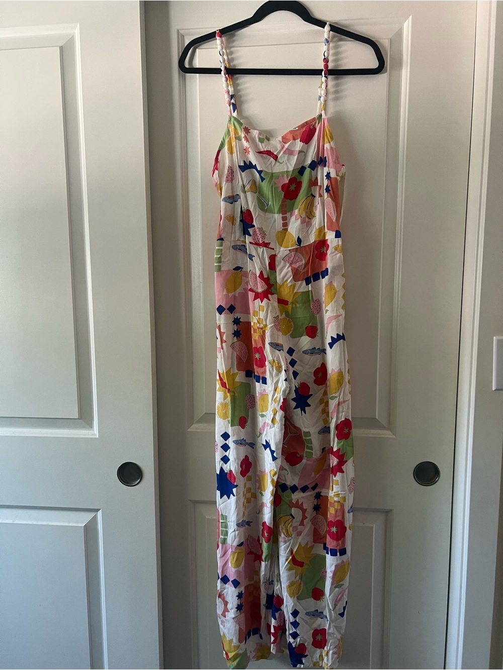 Colorful Floral Print Jumpsuit - White Base